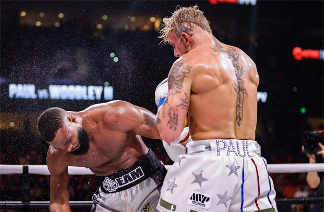 Paul knocked out Woodley in the sixth round of their rematch in December Photo Credit: Amanda Westcott/SHOWTIME