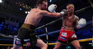 Marc Leach Defeats Chris Bourke Via UD At York Hall To Win The British Super-Bantanweight Title. Photo Credit: Queensberry Promotions / Frank Warren / Stephen Dunkley.