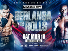 Edgar Berlanga meets Steve Rolls in a super middleweight clash at the Hulu Theater at Madison Square Garden on Saturday Photo Credit: Top Rank