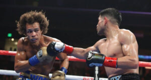Alexis Rocha knocked out Blair Cobbs in Los Angeles on Saturday night Photo Credit: Tom Hogan/Golden Boy Boxing
