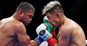 Roman Chocolatito Gonzalez outclassed Julio Cesar Martinez in San Diego last night. Photo Credit: Matchroom Boxing.