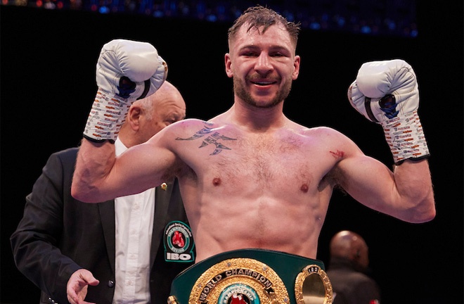 Hughes makes a maiden defence of his IBO crown Photo Credit: Mark Robinson/Matchroom Boxing