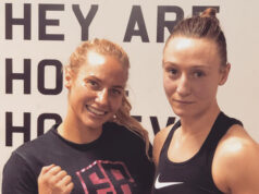 Lauren Parker has been sparring Ebanie Bridges ahead of her world title fight on Saturday Photo Credit: Instagram @laurenparkerboxer