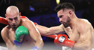 Jose Carlos Ramirez put himself back in the picture for a title shot with a win in Fresno, California last night over Jose Pedraza. Photo Credit: Mikey Williams / Top Rank Boxing