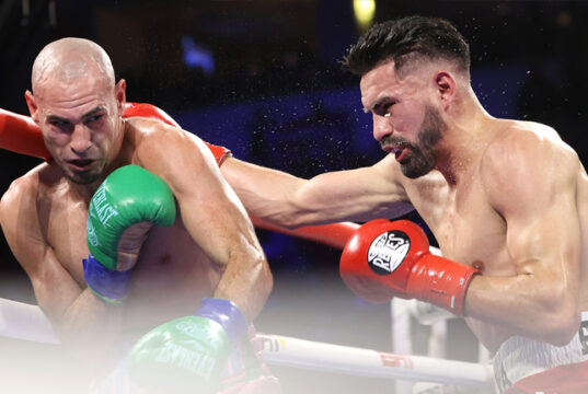 Jose Carlos Ramirez put himself back in the picture for a title shot with a win in Fresno, California last night over Jose Pedraza. Photo Credit: Mikey Williams / Top Rank Boxing