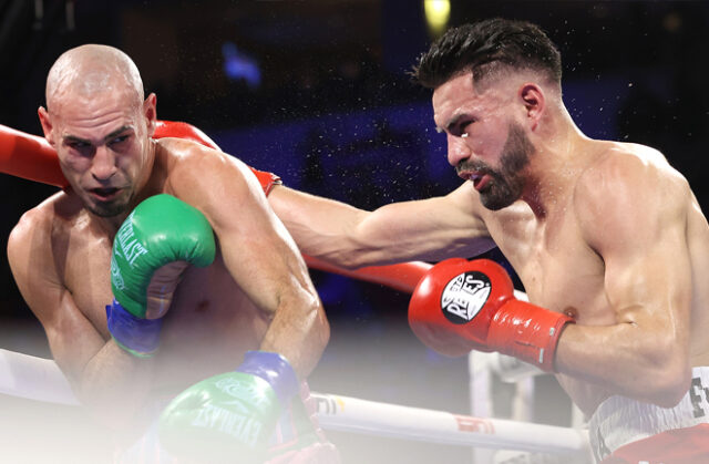 Jose Carlos Ramirez put himself back in the picture for a title shot with a win in Fresno, California last night over Jose Pedraza. Photo Credit: Mikey Williams / Top Rank Boxing