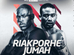 Richard Riakporhe and Deion Jumah meet at the SSE Arena on Saturday night Photo Credit: BOXXER