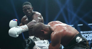 Richard Riakporhe landed some brutal body shots on Deion Jumah to finish the contest in the 8th round. Photo Credit: Boxxer/Sky Sports Boxing