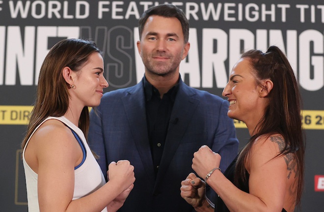 Nicolson came face-to-face with Connolly at Thursday's press conference Photo Credit: Mark Robinson/Matchroom Boxing