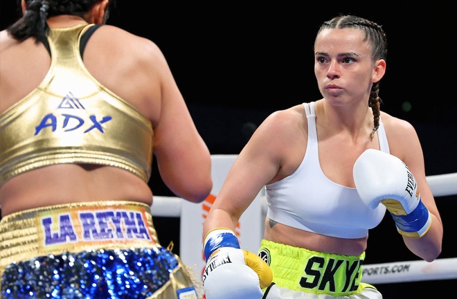 Skye Nicolson defeated Jessica Juarez on the cards to get her professional career off the mark. Photo Credit: Matchroom Boxing.