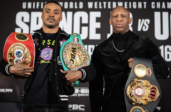 Spence and Ugas meet in a unification on April 16 Photo Credit: Amanda Westcott/SHOWTIME