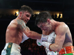 Leigh Wood spectacularly knocked out Michael Conlan in the final round of their world title clash in Nottingham on Saturday night Photo Credit: Mark Robinson/Matchroom Boxing