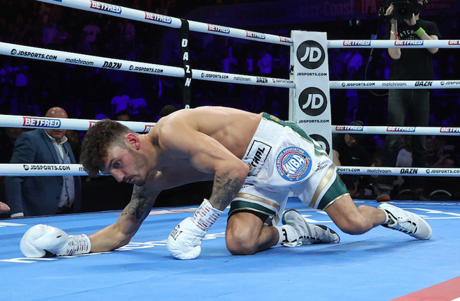 Wood was dropped in the opening round from a huge left hand from Conlan Photo Credit: Mark Robinson/Matchroom Boxing