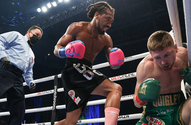 Andrade stopped Quigley in two rounds in November.  Photo: Ed Mulholland/Matchroom