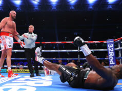 Tyson Fury knocked out Dillian Whyte in the sixth round of their heavyweight world title showdown at Wembley Stadium Photo Credit: Mikey Williams / Top Rank via Getty Images