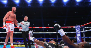 Tyson Fury knocked out Dillian Whyte in the sixth round of their heavyweight world title showdown at Wembley Stadium Photo Credit: Mikey Williams / Top Rank via Getty Images