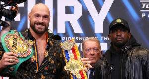 Tyson Fury defends his WBC heavyweight title against Dillian Whyte at Wembley on Saturday Photo Credit: Mikey Williams/Top Rank via Getty Images