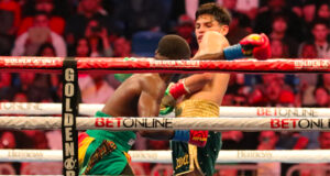 Ryan Garcia improves to 22-0 with a victory in his return against Emmanuel Tagoe. Photo Credit: GTV Sports.