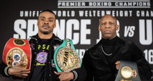 WBC and IBF welterweight champion, Errol Spence Jr faces WBA titlist, Yordenis Ugas in Texas on Saturday Photo Credit: Amanda Westcott/SHOWTIME