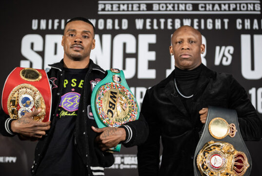 WBC and IBF welterweight champion, Errol Spence Jr faces WBA titlist, Yordenis Ugas in Texas on Saturday Photo Credit: Amanda Westcott/SHOWTIME