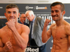 Brad Foster lost out via decision against Romanian v Ionut Baluta. Photo Credit: Queensberry Promotions