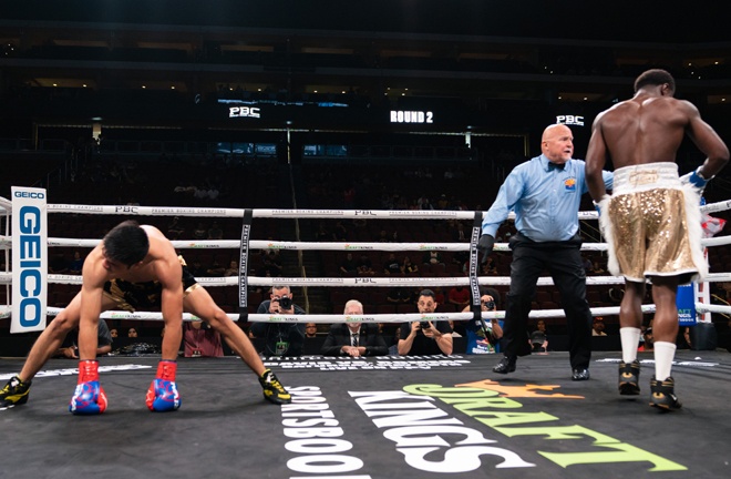 Richardson Hitchins Stops Angel Rodriguez In 4th Round On Benavidez-Lemieux Undercard. Photo Credit: Ryan Hafey / Premier Boxing Champions