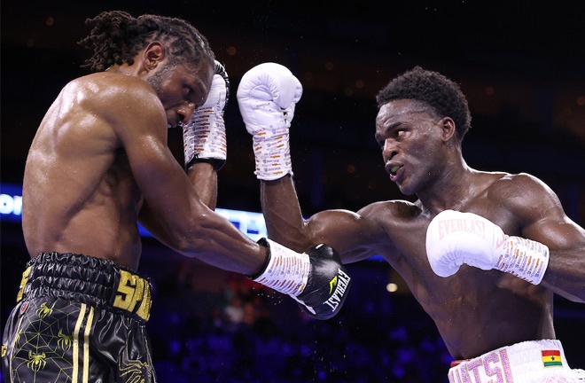 Richards was defeated by Buatsi after a thrilling clash at the O2.  Photo: Mark Robinson/Matchroom Boxing