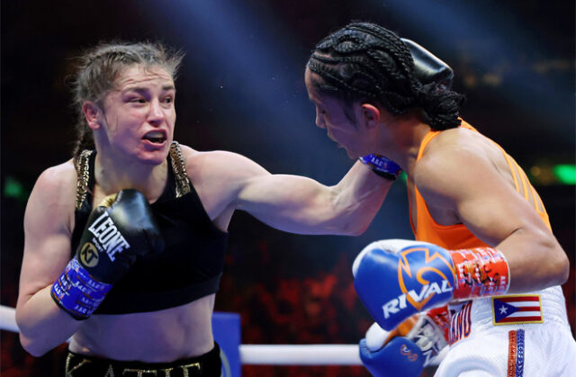 Katie Taylor edged Amanda Serrano by split decision following an epic world title clash in New York on Saturday Photo Credit: Ed Mulholland/Matchroom Katie Taylor edged Amanda Serrano by split decision following an epic world title clash in New York on Saturday Photo Credit: Ed Mulholland/Matchroom