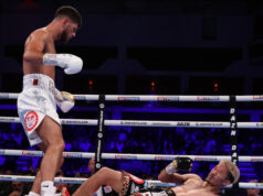 Joe Cordina produced a stunning second round knockout of Kenichi Ogawa to become world champion in Cardiff on Saturday Photo Credit: Mark Robinson/Matchroom Boxing