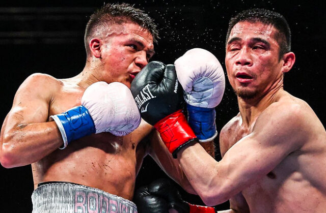 Jesse Bam Rodriguez stops Srisaket Sor Rungvisai in the eighth round to retain his WBC World Title in his home town. Photo Credit: Ed Mulholland / Matchroom Boxing. Jesse Bam Rodriguez stops Srisaket Sor Rungvisai in the eighth round to retain his WBC World Title in his home town. Photo Credit: Ed Mulholland / Matchroom Boxing.
