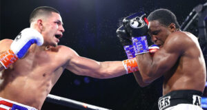 Edgar Berlanga overcame Alexis Angulo on points in New York Photo Credit: Mikey Williams / Top Rank via Getty Images