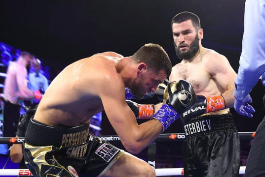 Artur Beterbiev blew away Joe Smith Jr in two rounds in their world light heavyweight unification clash in New York Photo Credit: Mikey Williams / Top Rank via Getty Images