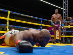 Daniel Dubois demolished Trevor Bryan in the fourth round to take the WBA world heavyweight title over in Miami. Photo Credit: Frank Warren.