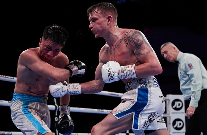 Smith forced Perouene to retire after six rounds in Cardiff Photo Credit: Mark Robinson/Matchroom Boxing