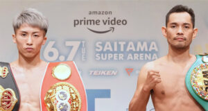 Naoya Inoue faces Nonito Donaire in a three-belt bantamweight title unification rematch in Japan on Tuesday Photo Credit: Naoki Fukuda