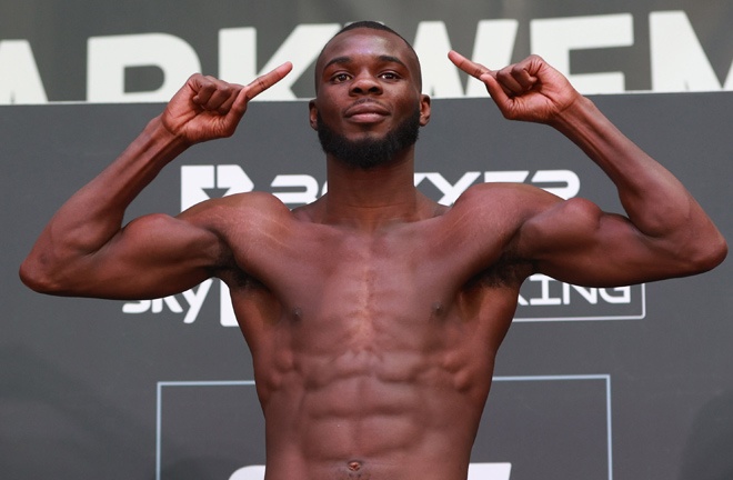 Chris Kongo clashes with Sebastian Formella at the SSE Arena on Saturday Photo Credit: BOXXER/Lawrence Lustig