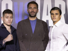 Liam Paro and Brock Jarvis pictured at the first press conference ahead of their fight in Australia in September Photo Credit: Darren Burns/Matchroom Boxing