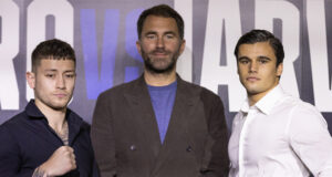 Liam Paro and Brock Jarvis pictured at the first press conference ahead of their fight in Australia in September Photo Credit: Darren Burns/Matchroom Boxing