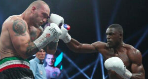 Richard Riakporhe defeats Fabio Turchi inside 2 rounds. Photo Credit: Lawrence Lustig - Boxxer.