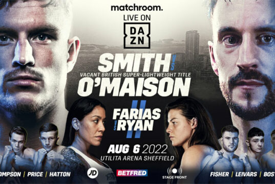 Dalton Smith clashes with Sam O'maison for the vacant British super lightweight title on August 6 in Sheffield Photo Credit: Matchroom Boxing