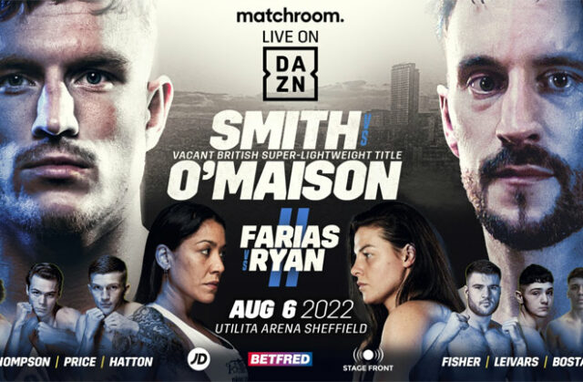 Dalton Smith clashes with Sam O'maison for the vacant British super lightweight title on August 6 in Sheffield Photo Credit: Matchroom Boxing