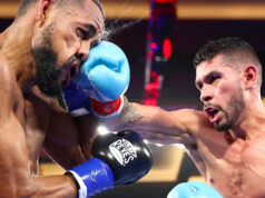 Arnold Barboza Jr he took the vacant WBO Intercontinental super lightweight title with a clear decision win over Danielito Zorrilla. Photo Credit: Top Rank Boxing (twitter)