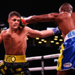 Vito Mielnicki Jr. (12-1, 8 KOs) earnt a sixth-round stoppage over Jimmy Williams (18-9-2, 6 KOs) in their super welterweight bout. Photo Credit: Amanda Westcott/SHOWTIME.
