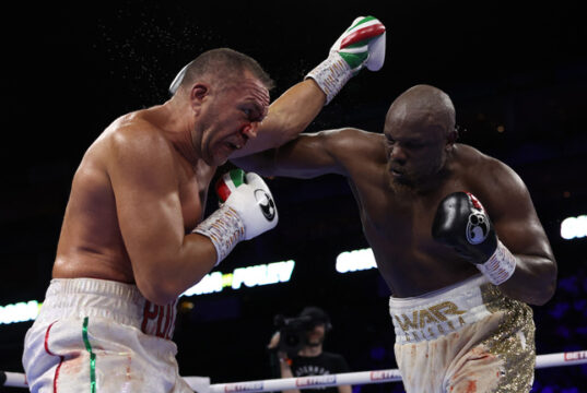 Derek Chisora edged Kubrat Pulev by split decision in their rematch at the O2 Arena Photo Credit: Mark Robinson/Matchroom Boxing