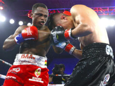 Ghana's Isaac Dogboe defeated two-time title challenger Joet Gonzalez by a 10-round split decision in the featherweight main event Saturday evening at the Grand Casino in Hinckley, Minnesota. Photo Credit: Top Rank Boxing / Mikey Williams.