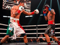 Rey Vargas took a split decision points win, 115-112; 113-114; 115-112 over Mark Magsayo to become the new WBC Featherweight Champion. Photo Credit: Showtime Boxing.