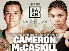 Chantelle Cameron clashes with Jessica McCaskill for the undisputed super lightweight championship on November 5 in Abu Dhabi Photo Credit: Matchroom Boxing