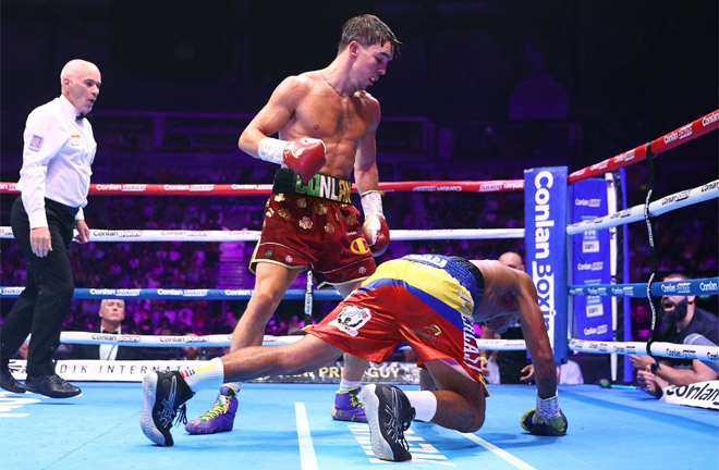 Conlan dropped Marriaga three times Photo Credit: Mikey Williams/Top Rank via Getty Images