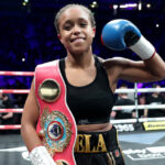 Natasha Jonas looks to unify her world title against Patricia Berghult Photo Credit: Lawrence Lustig / BOXXER