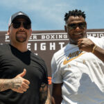 Andy Ruiz Jr collides with Luis Ortiz in Los Angeles on Saturday Photo Credit: Ryan Hafey / Premier Boxing Champions